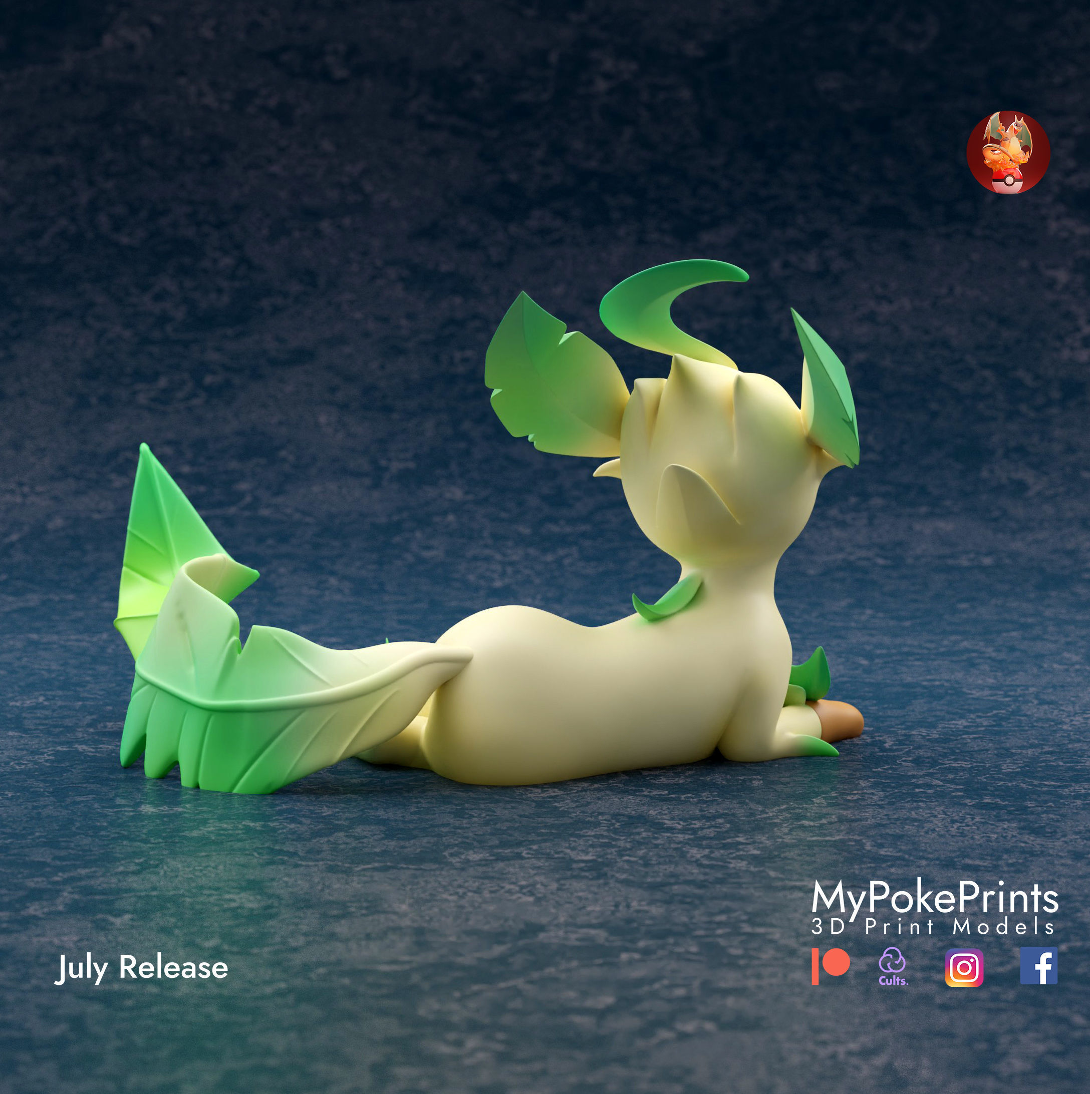LEAFEON 2 POSES - PRE-SUPPORTED POKEMON 3D print model_8