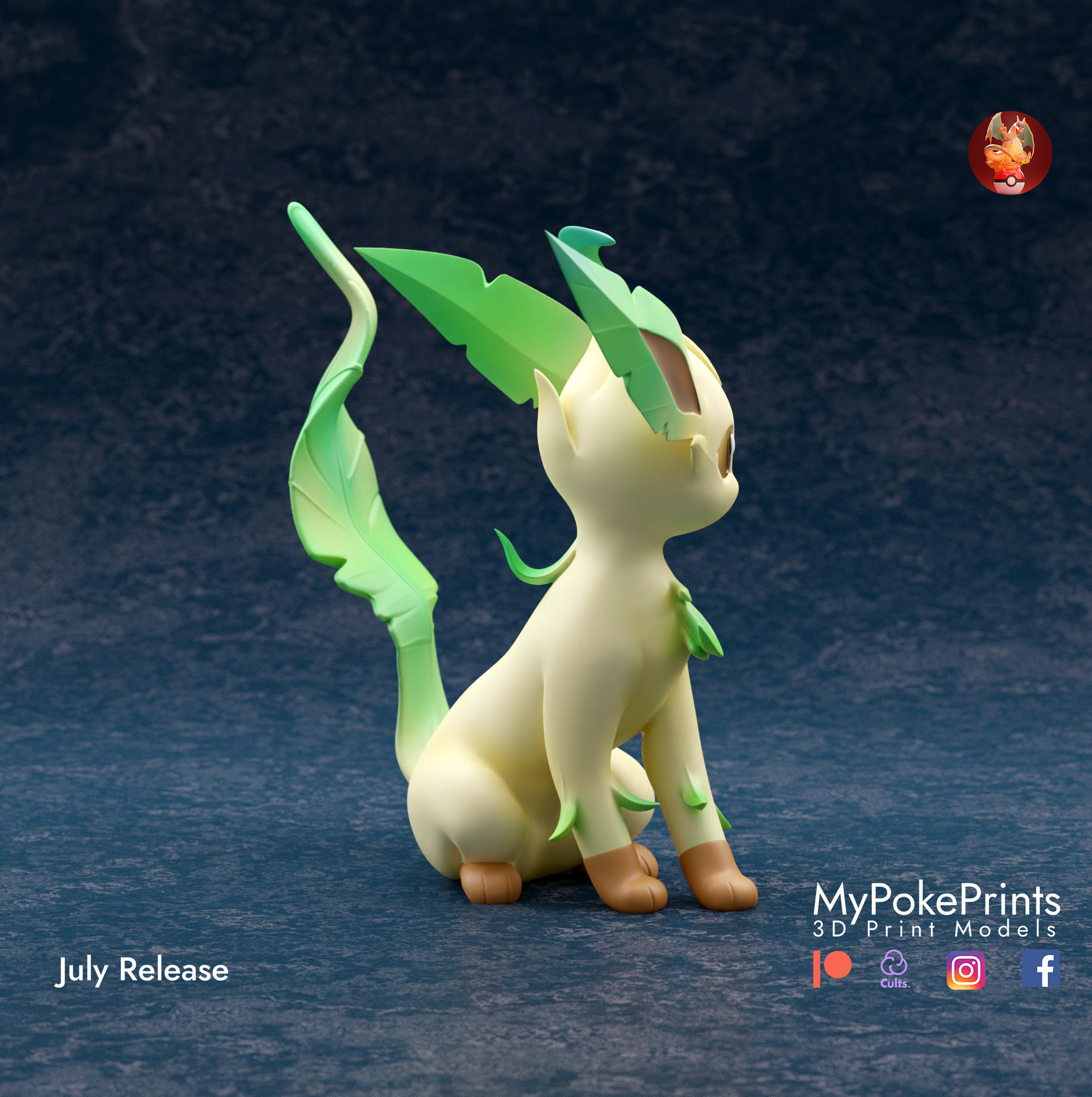 LEAFEON 2 POSES - PRE-SUPPORTED POKEMON 3D print model_4