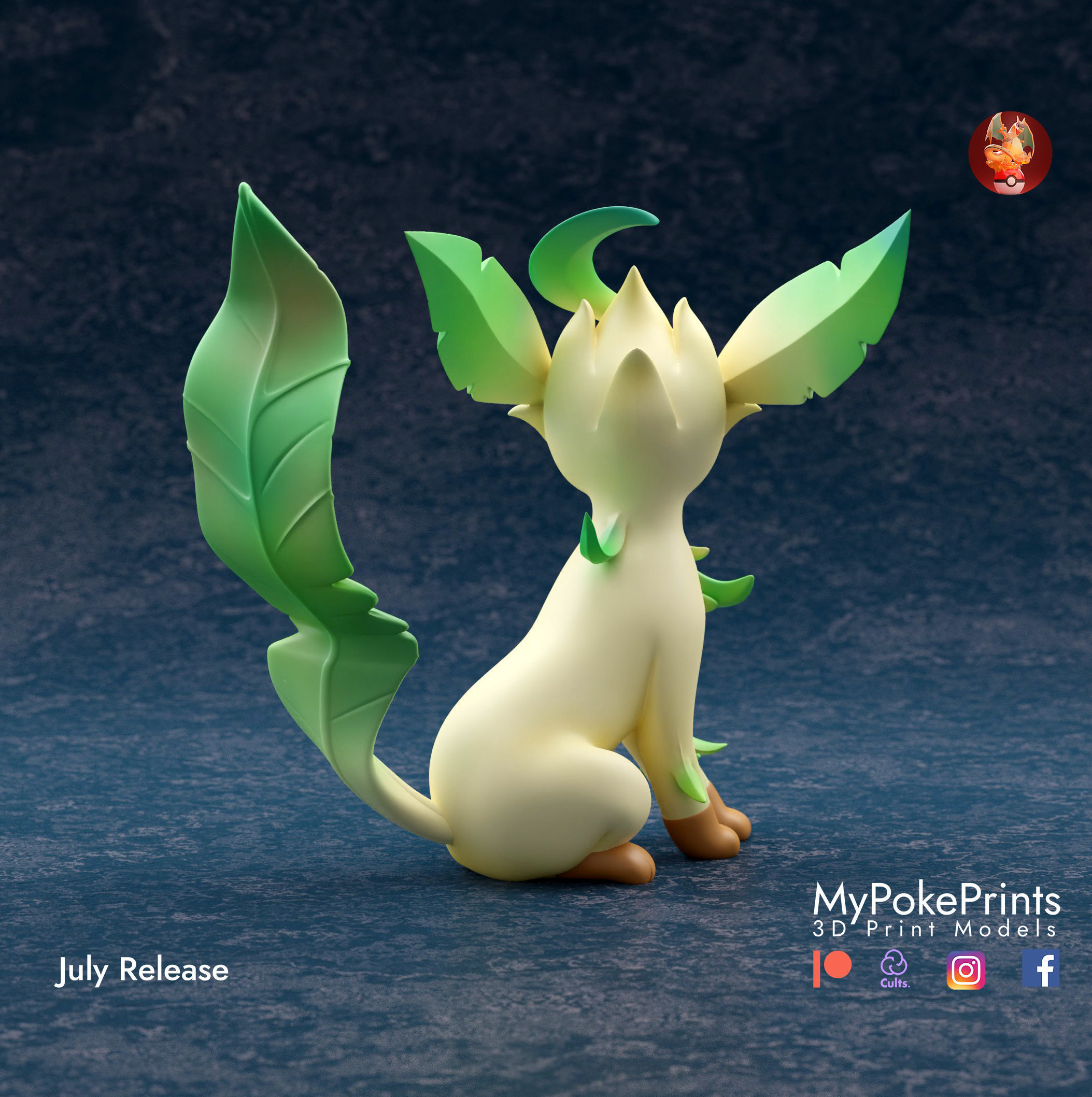 LEAFEON 2 POSES - PRE-SUPPORTED POKEMON 3D print model_5