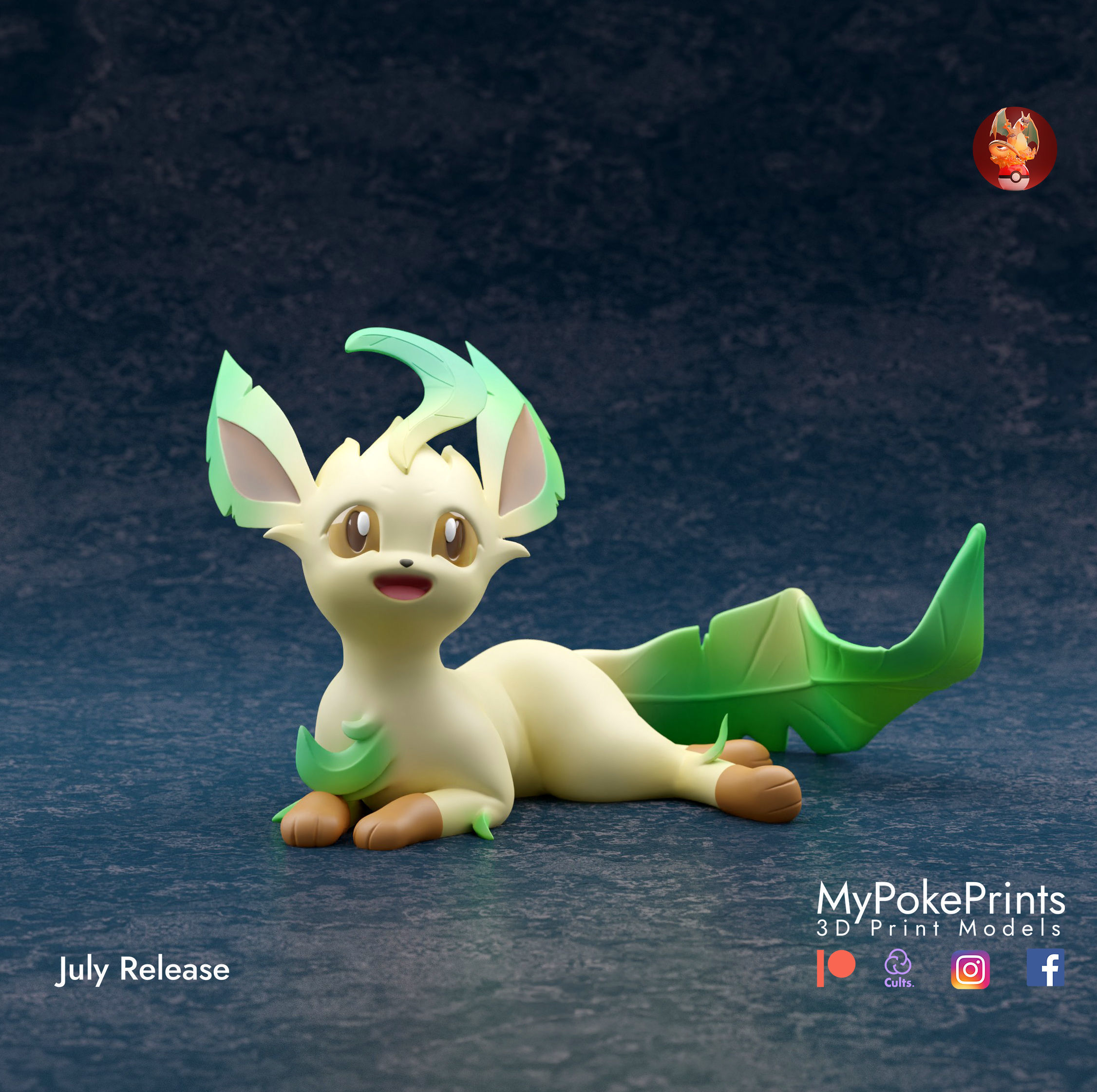 LEAFEON 2 POSES - PRE-SUPPORTED POKEMON 3D print model_6