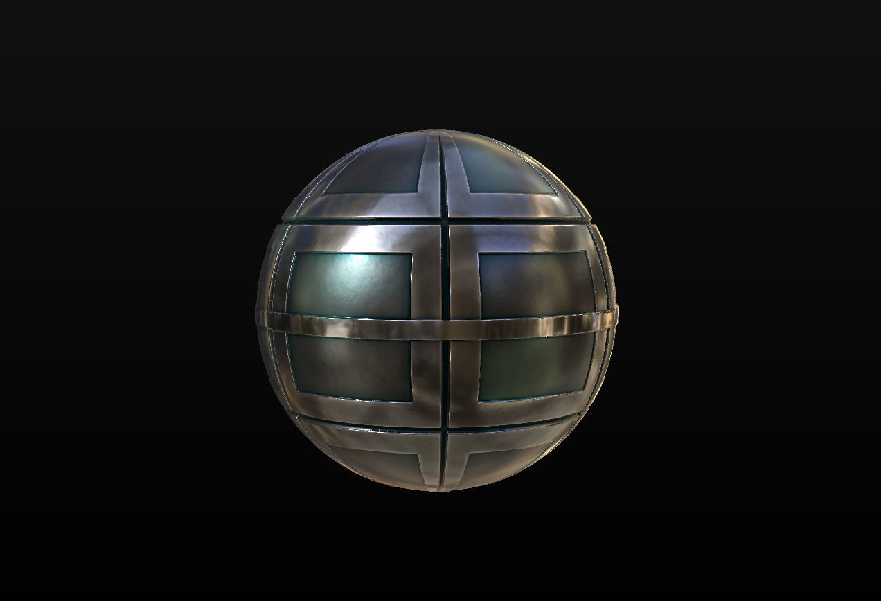 10 Seamless Metal Panels and Grids PBR Materials - Set 2 Texture_19