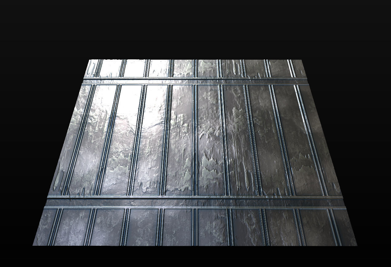10 Seamless Metal Panels and Grids PBR Materials - Set 2 Texture_29
