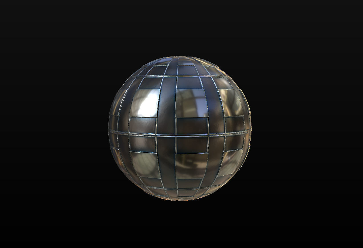 10 Seamless Metal Panels and Grids PBR Materials - Set 2 Texture_25