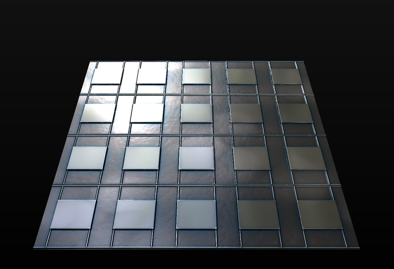 10 Seamless Metal Panels and Grids PBR Materials - Set 2 Texture_26