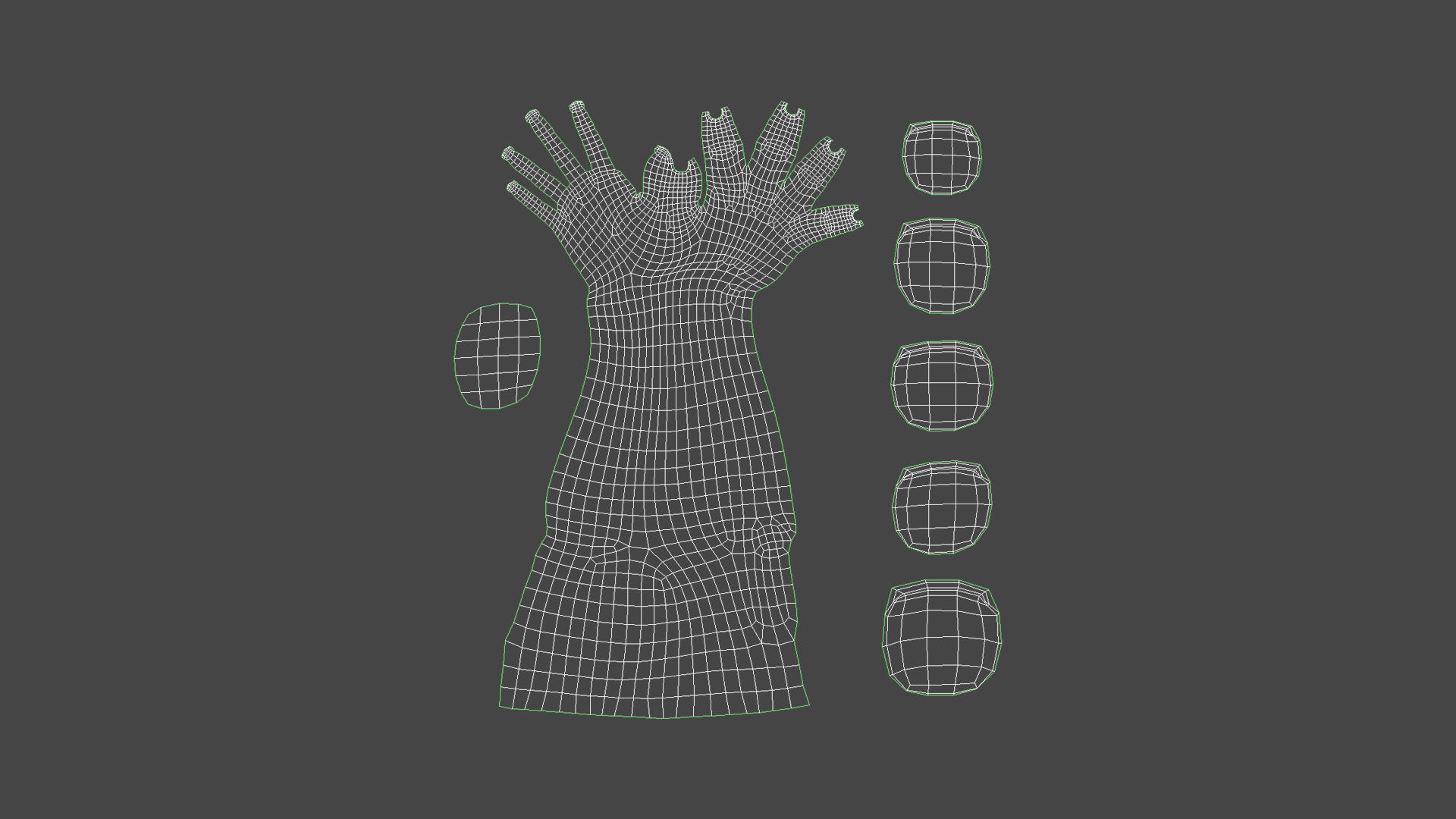 ARMS-001 Rigged right arm Low-poly 3D model_10