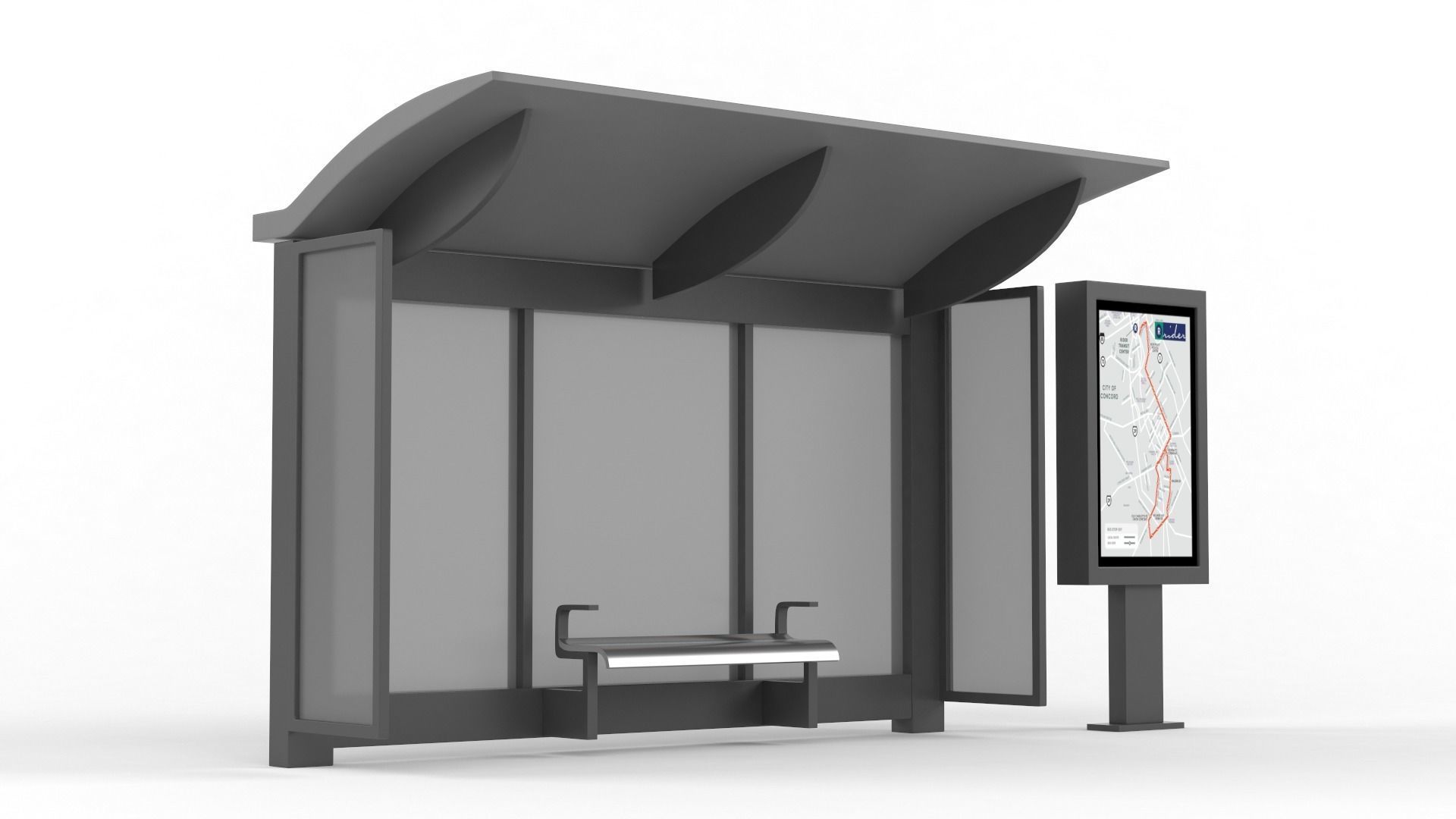 Bus Shelter 3D model_6
