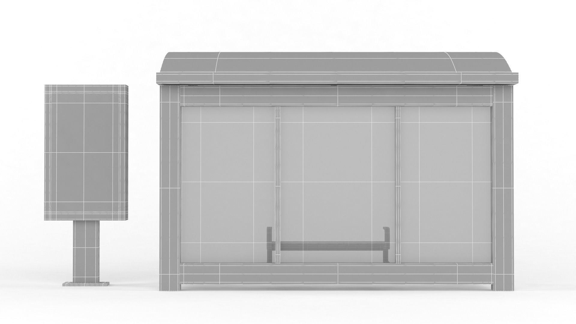 Bus Shelter 3D model_10