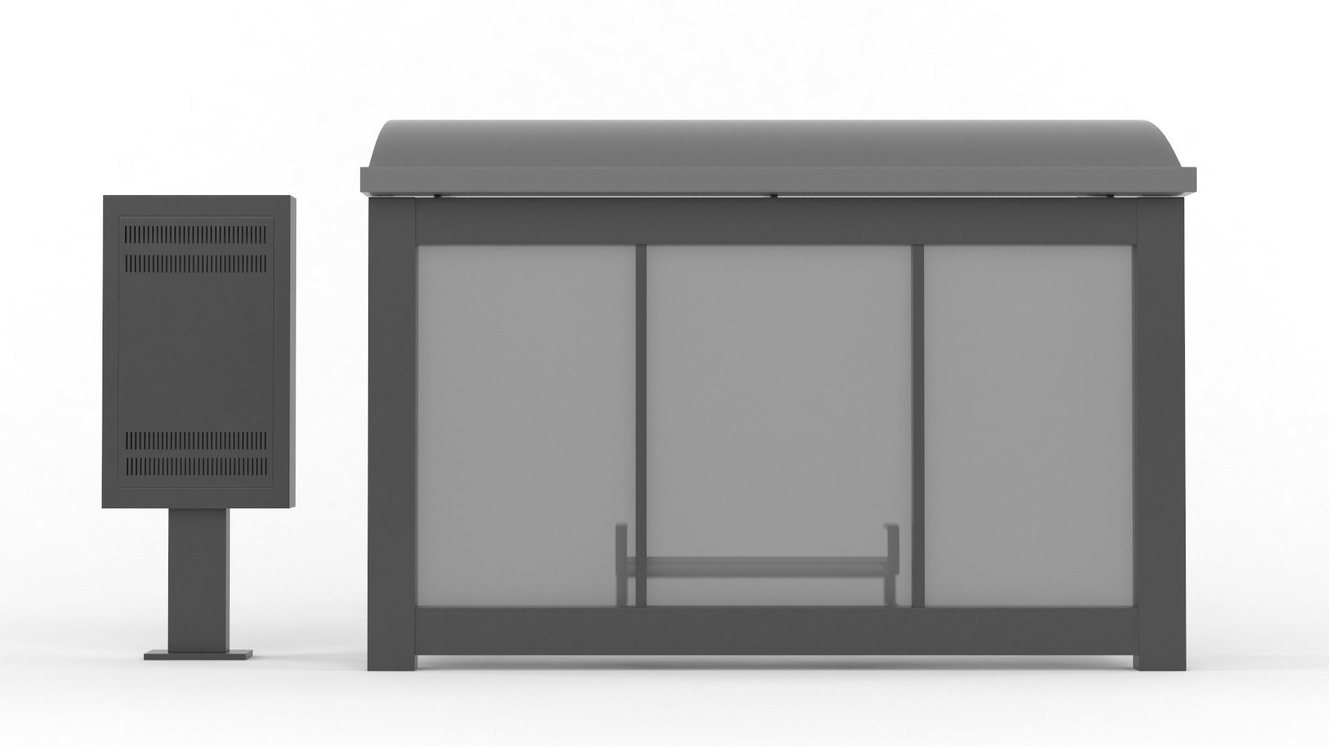 Bus Shelter 3D model_3