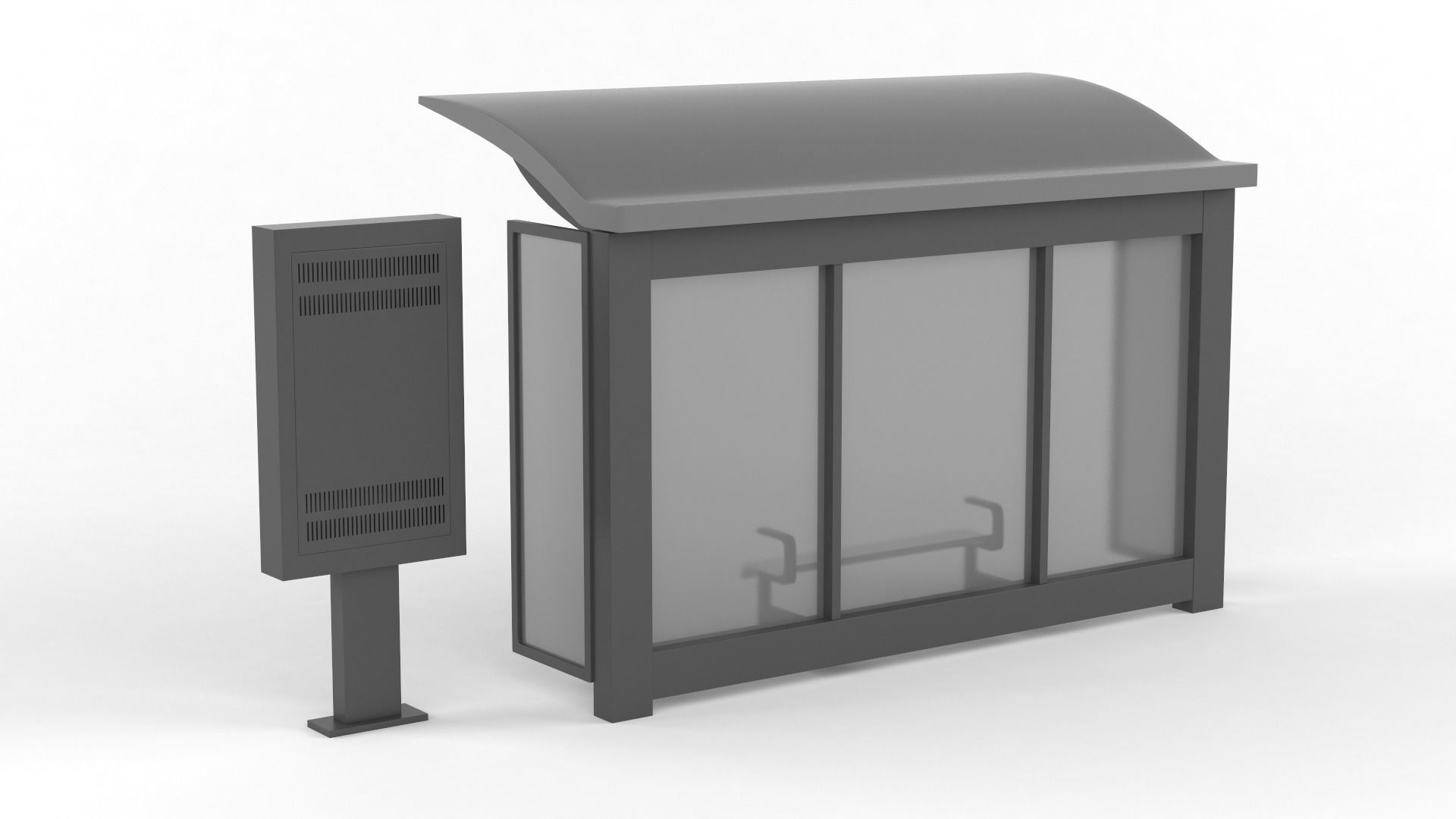 Bus Shelter 3D model_2