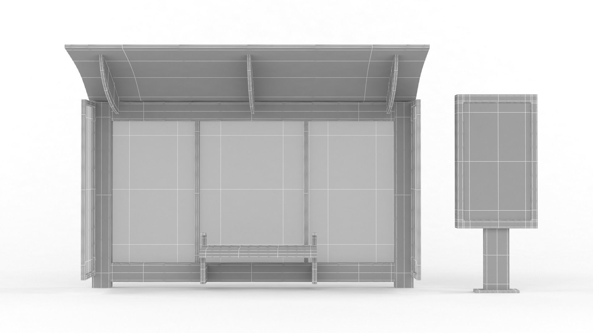 Bus Shelter 3D model_8