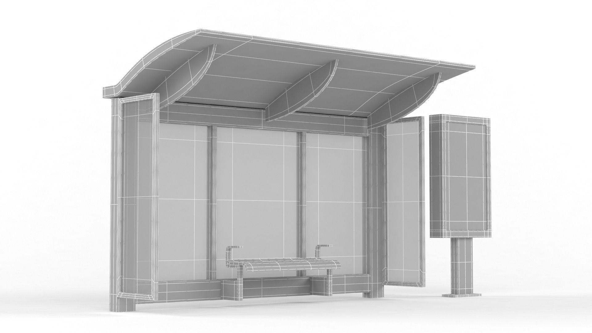 Bus Shelter 3D model_13