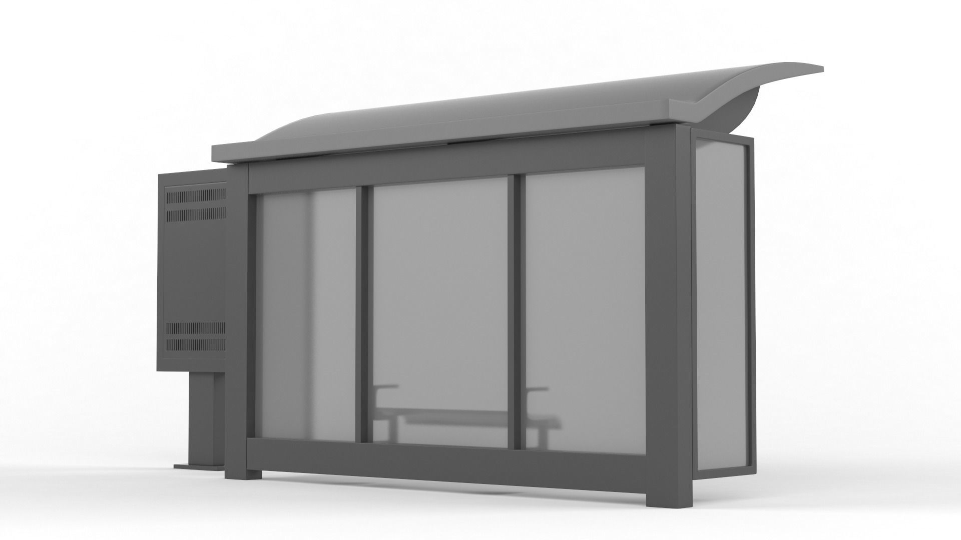 Bus Shelter 3D model_4