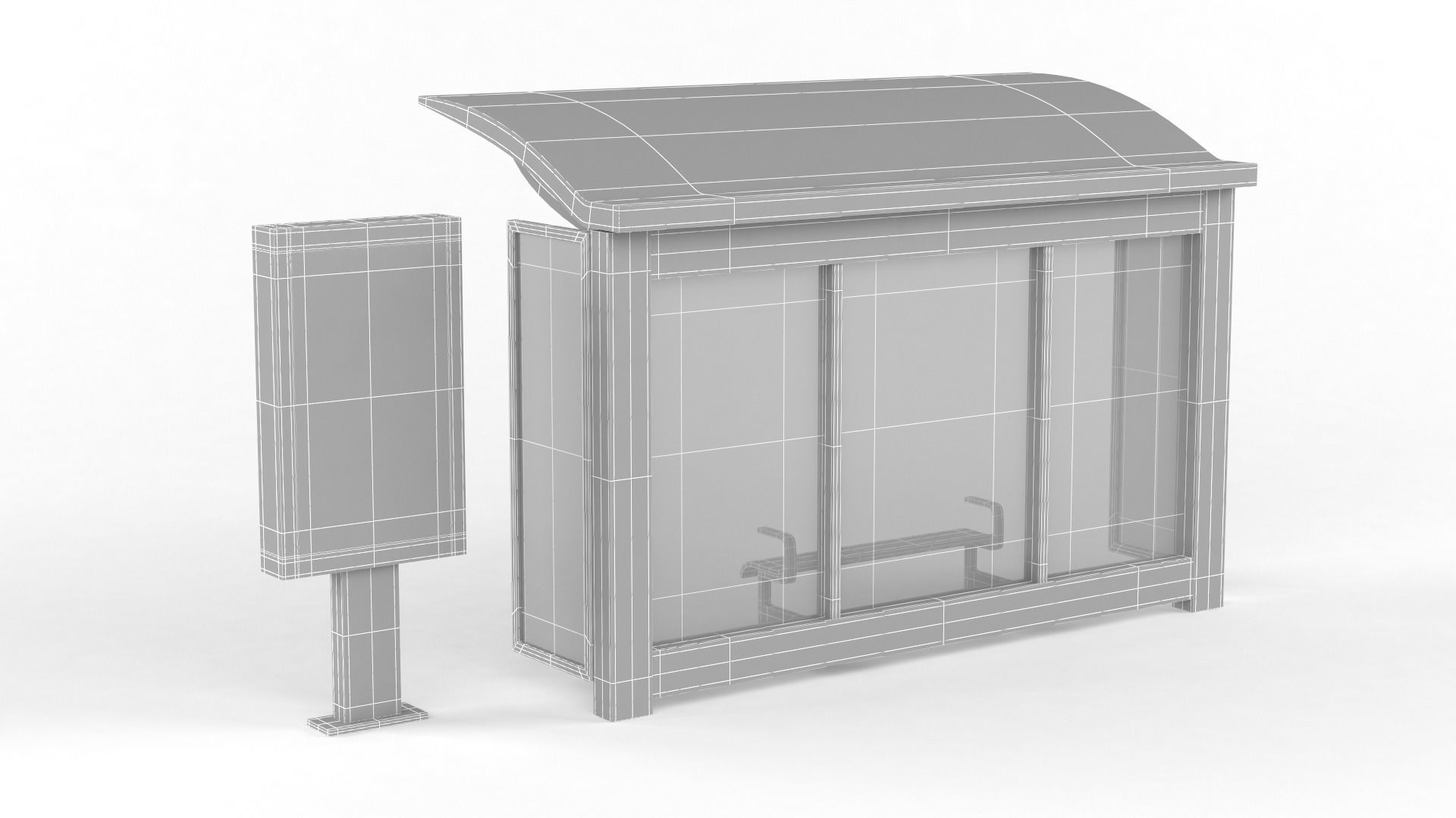 Bus Shelter 3D model_9