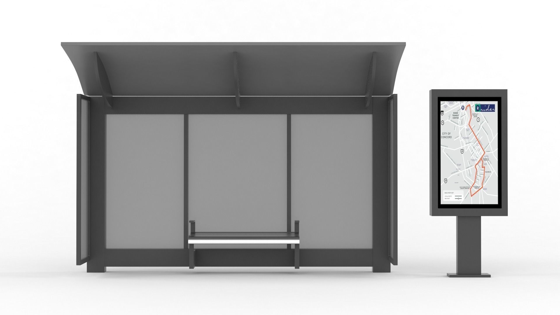 Bus Shelter 3D model_1