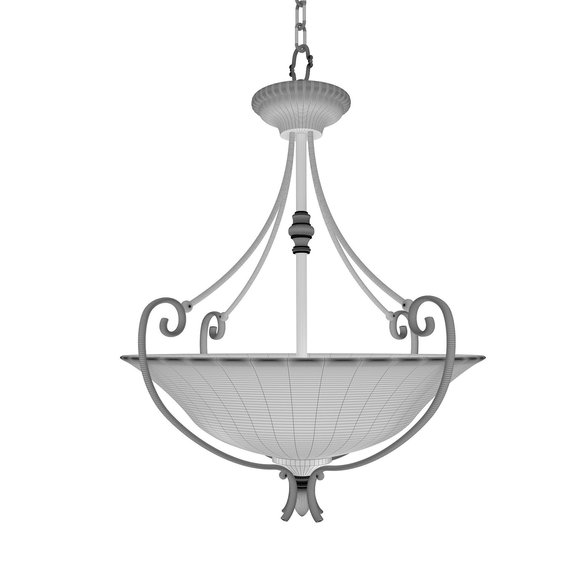 Classic Pendant Chandelier 3D model_5
