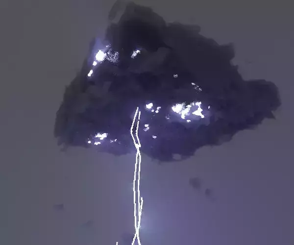Cloud set with lightning