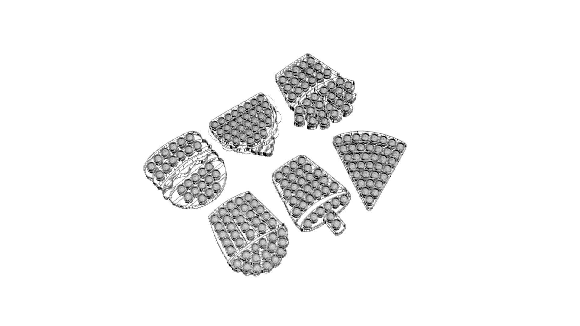 Fast Food Pop it Fidget Toys Set 3D model_12