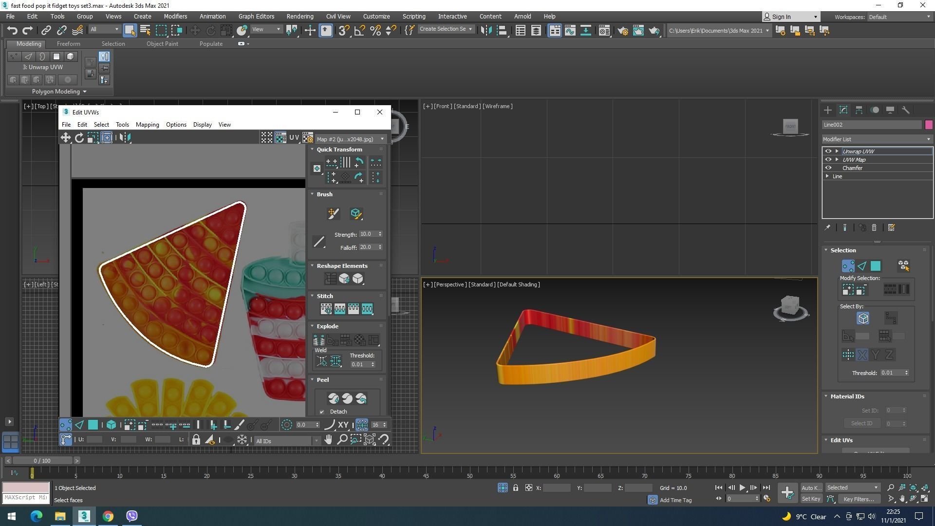 Fast Food Pop it Fidget Toys Set 3D model_22