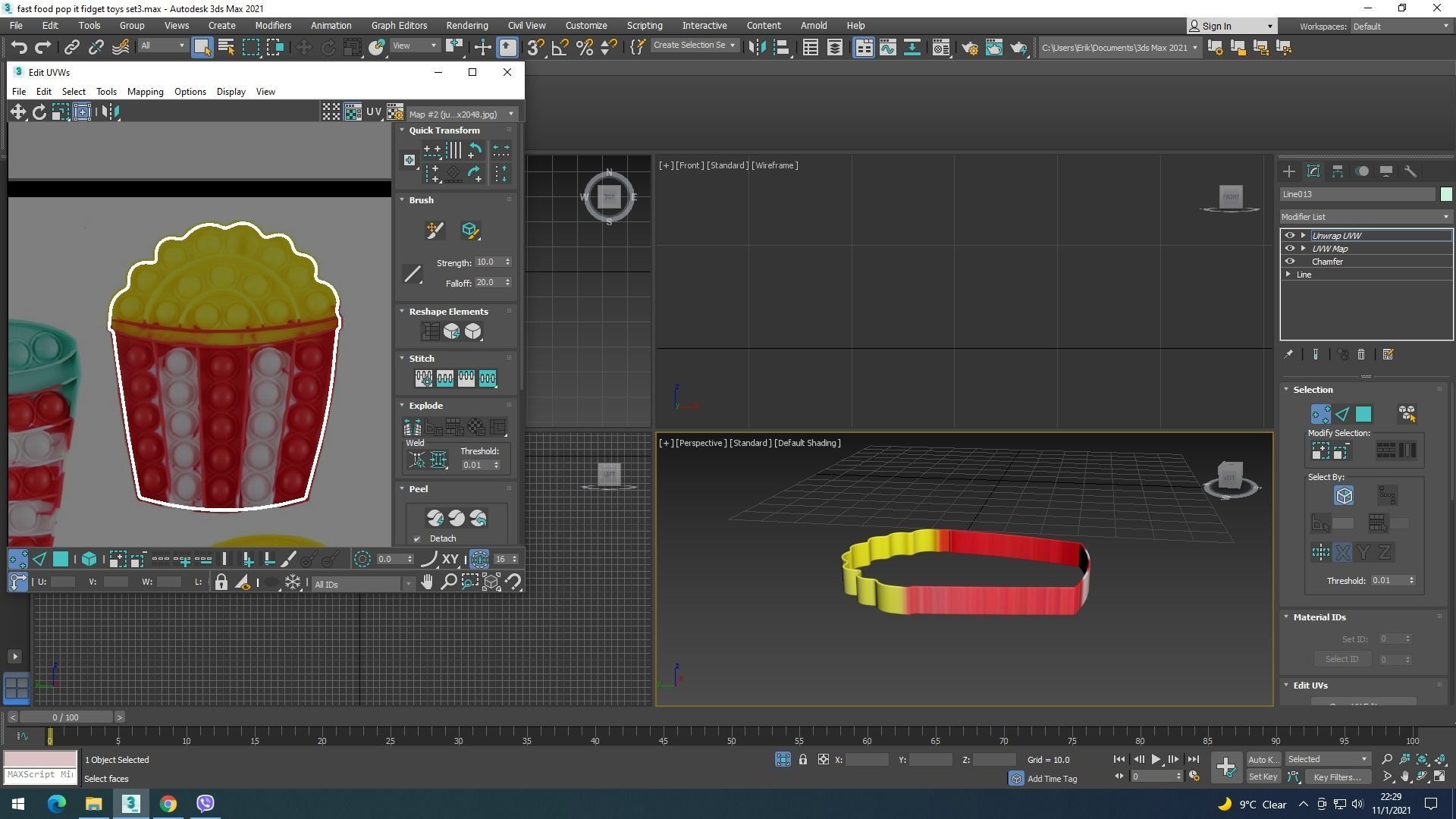 Fast Food Pop it Fidget Toys Set 3D model_26