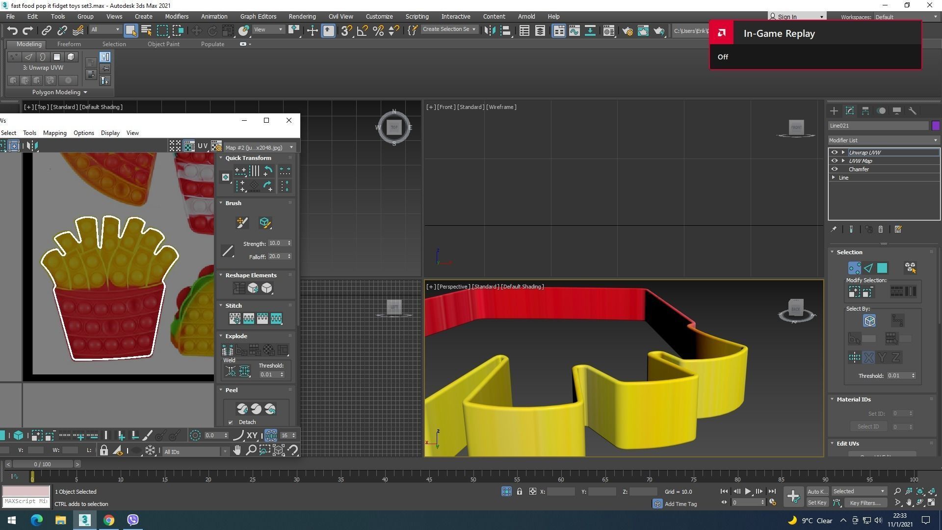 Fast Food Pop it Fidget Toys Set 3D model_28