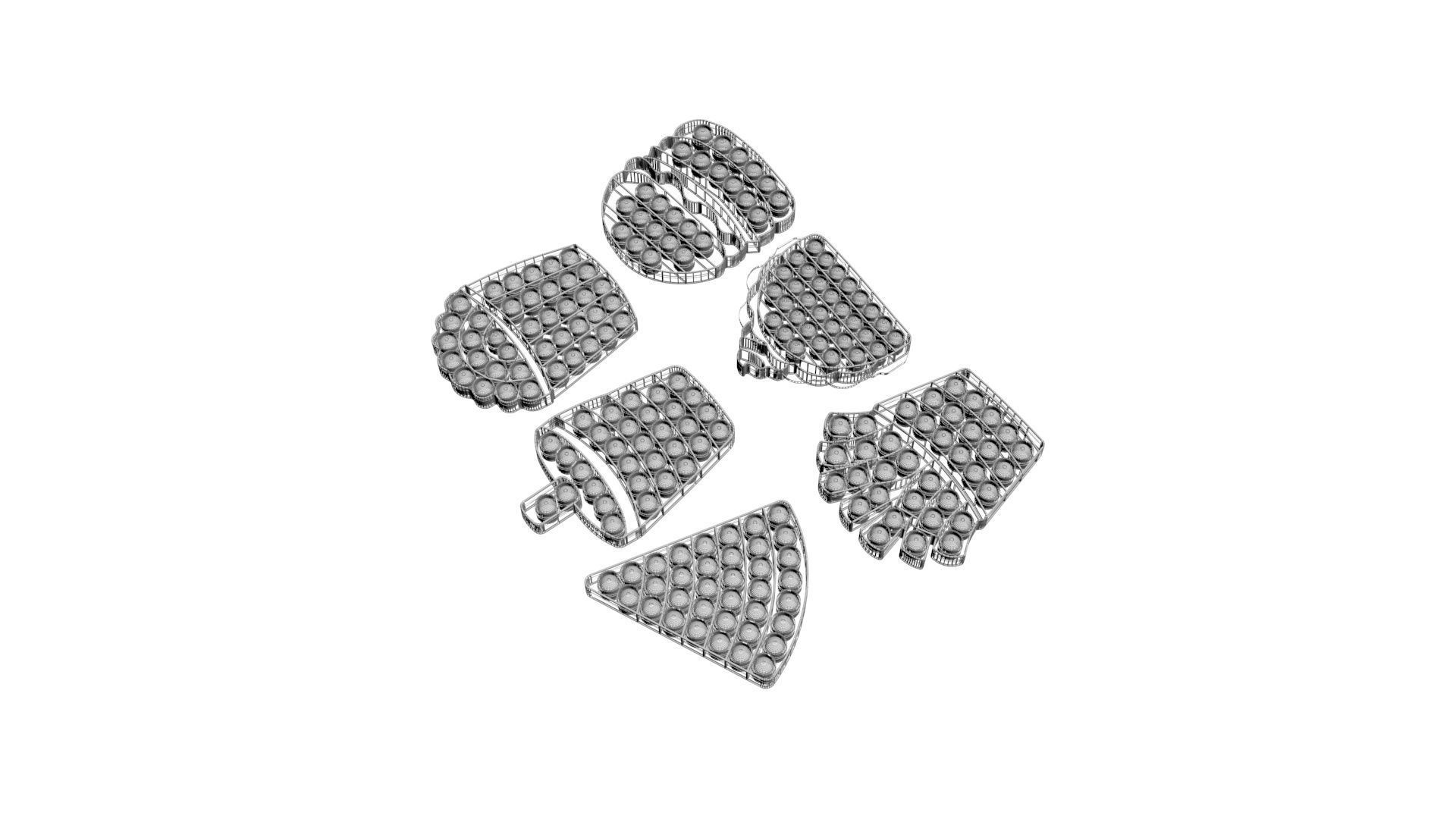 Fast Food Pop it Fidget Toys Set 3D model_13