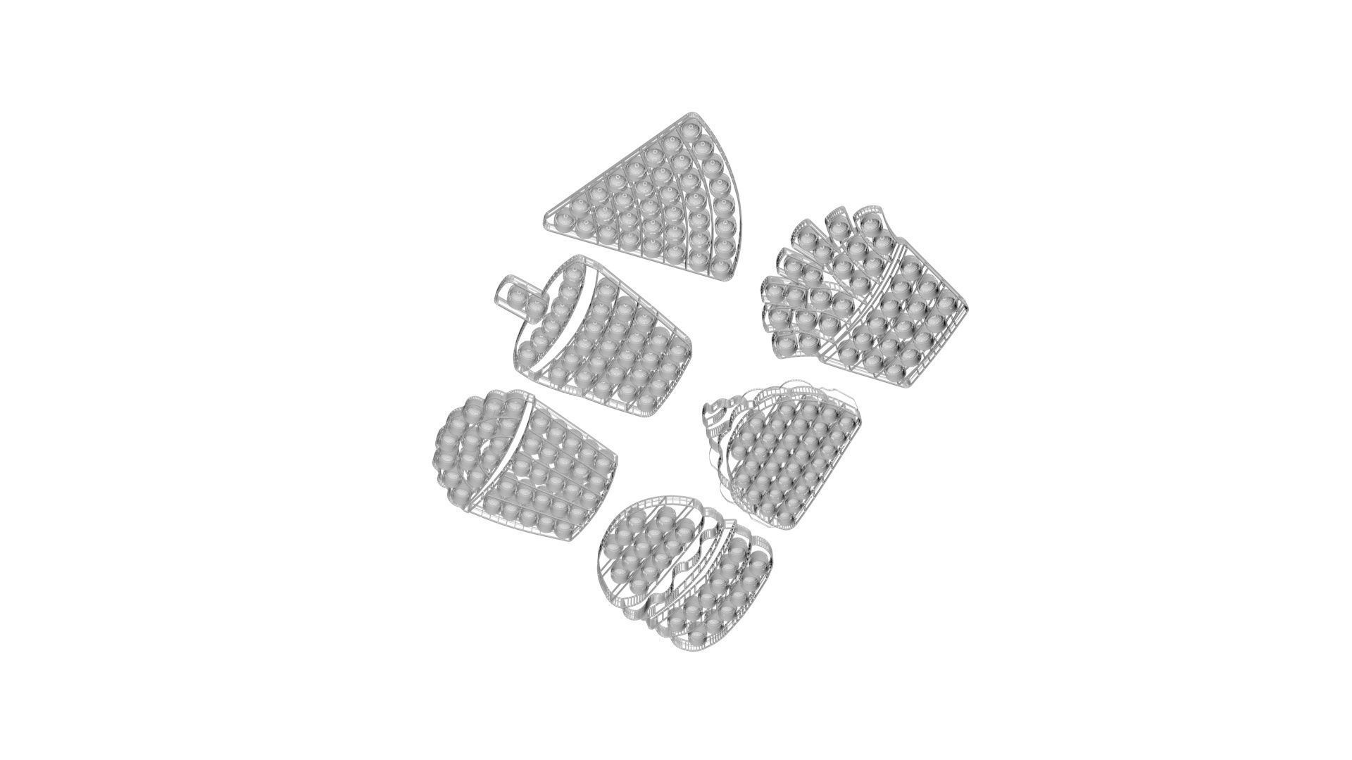 Fast Food Pop it Fidget Toys Set 3D model_17