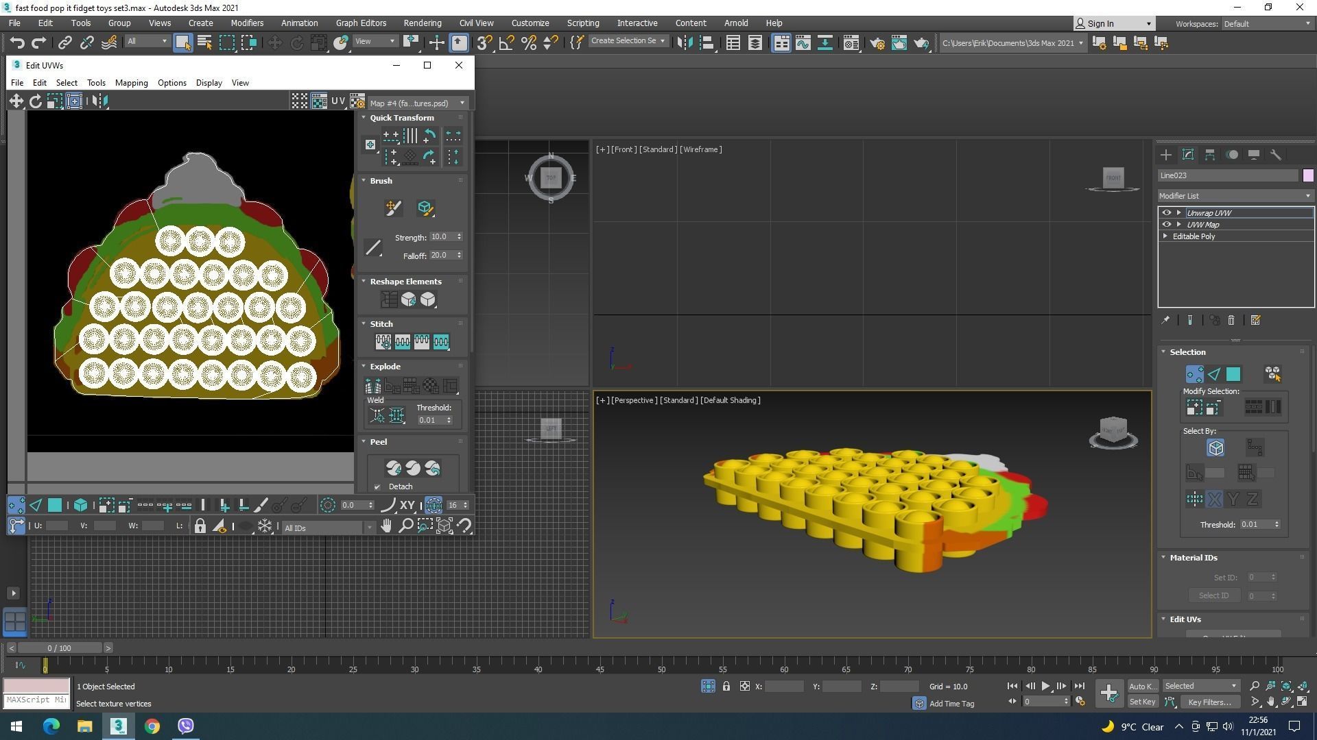 Fast Food Pop it Fidget Toys Set 3D model_31