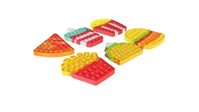Fast Food Pop it Fidget Toys Set