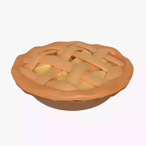 Cartoon Apple Pie Low-poly 3D model