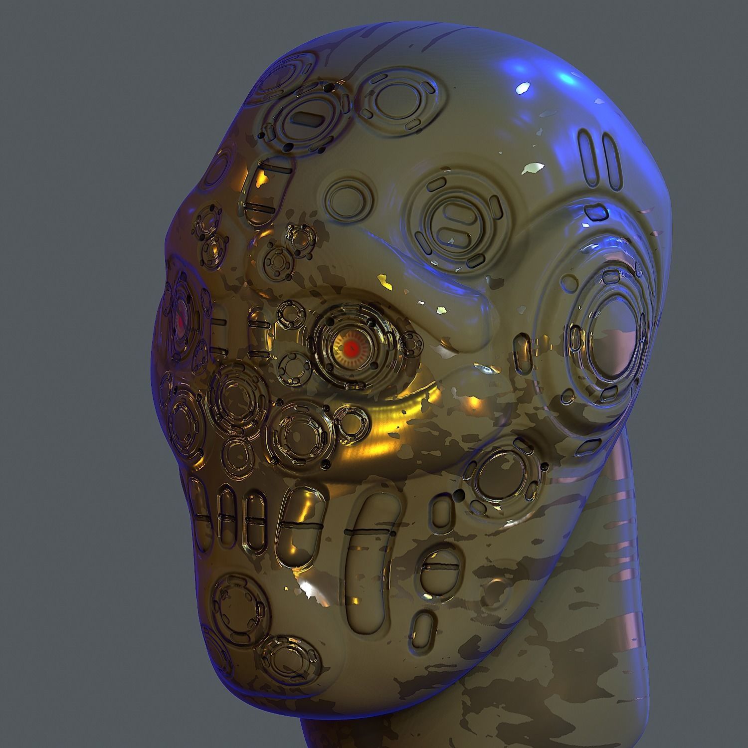 Gas mask helmet 3d model scifi Low-poly Low-poly 3D model Low-poly 3D model_5