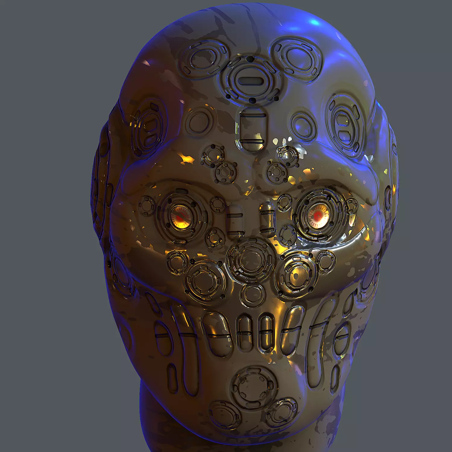 Gas mask helmet 3d model scifi Low-poly Low-poly 3D model Low-poly 3D model_0