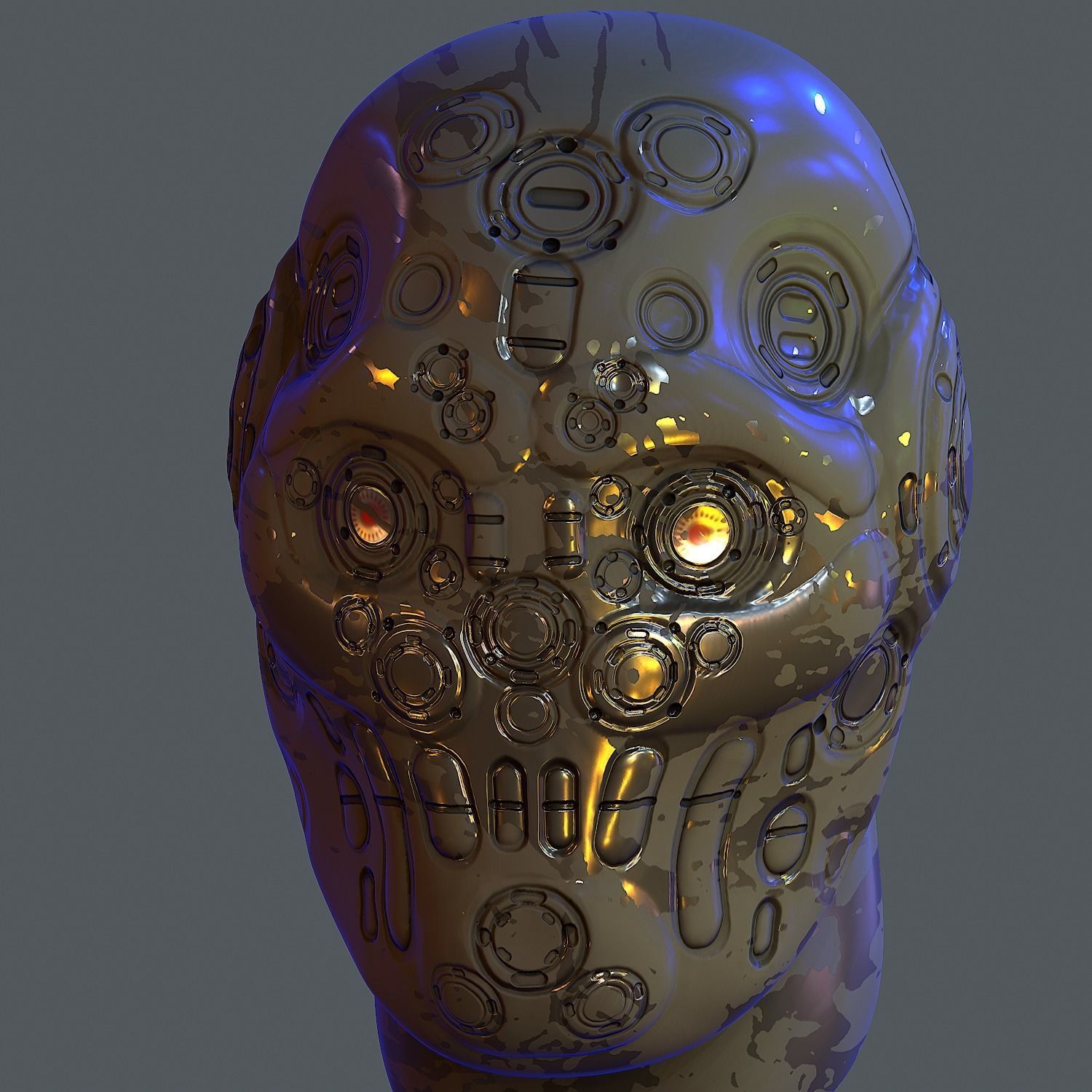 Gas mask helmet 3d model scifi Low-poly Low-poly 3D model Low-poly 3D model_2