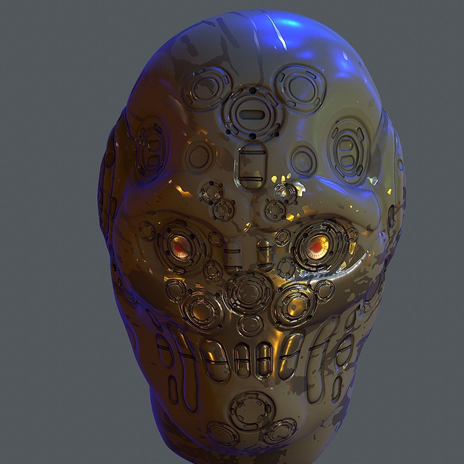 Gas mask helmet 3d model scifi Low-poly Low-poly 3D model Low-poly 3D model_4