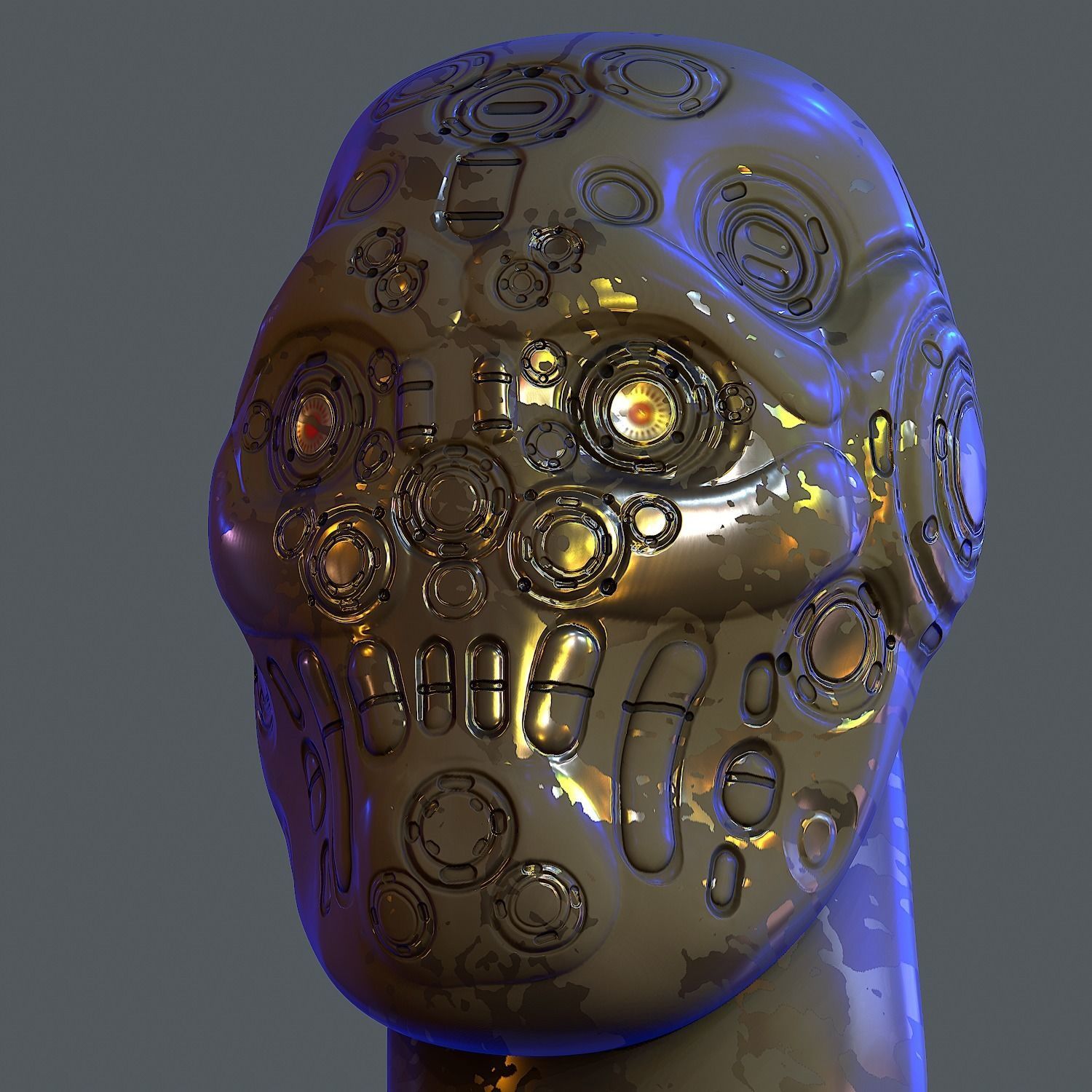 Gas mask helmet 3d model scifi Low-poly Low-poly 3D model Low-poly 3D model_8