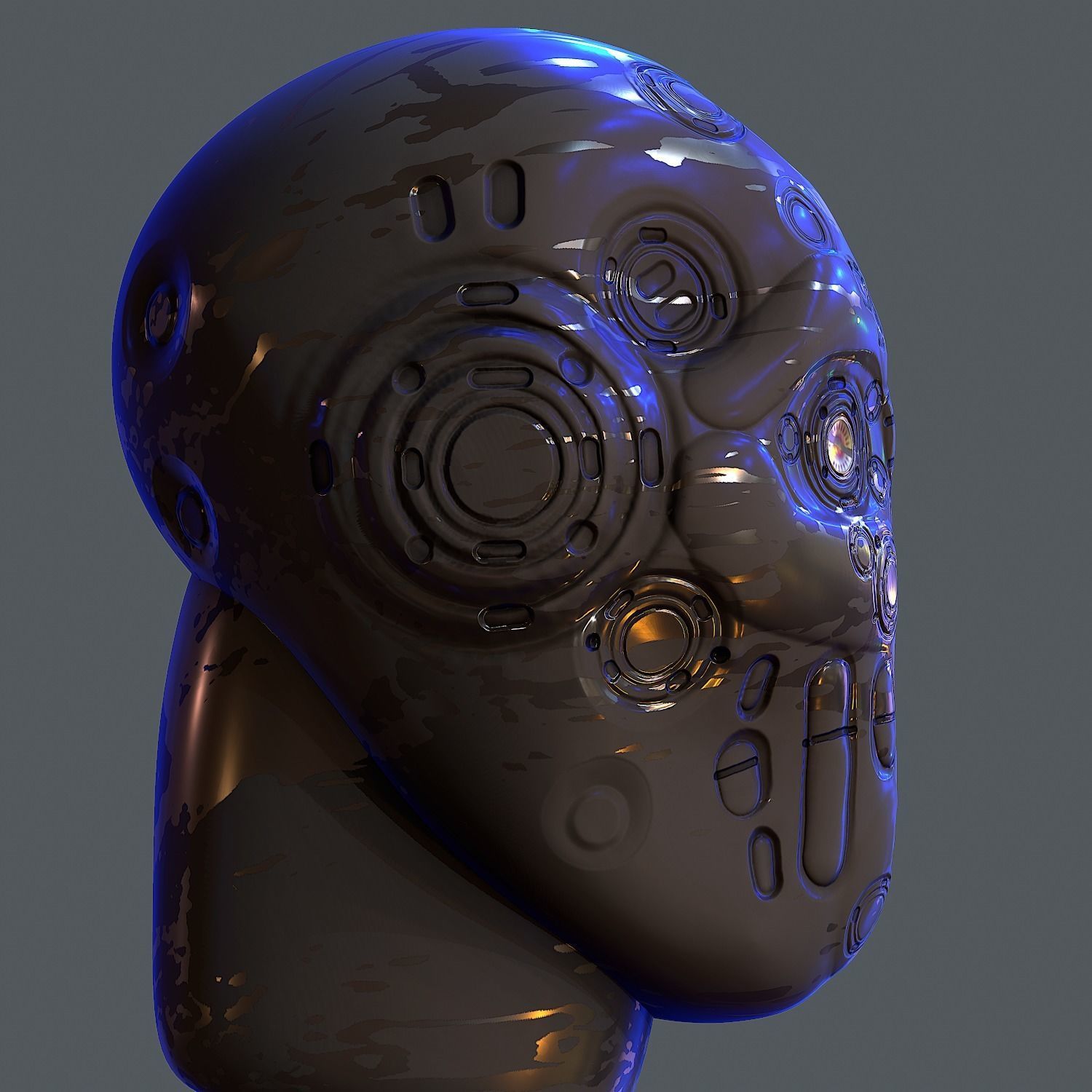 Gas mask helmet 3d model scifi Low-poly Low-poly 3D model Low-poly 3D model_7