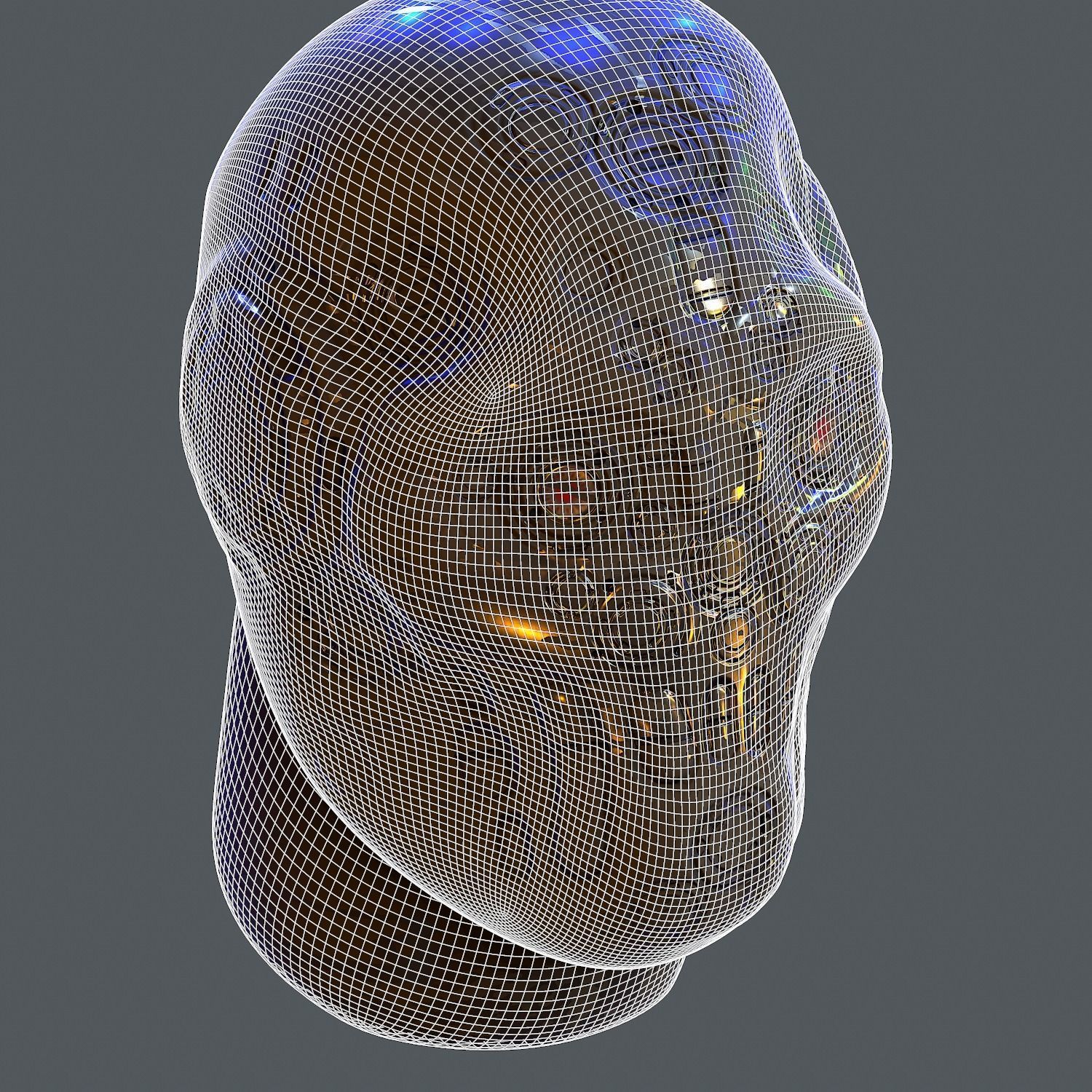 Gas mask helmet 3d model scifi Low-poly Low-poly 3D model Low-poly 3D model_10