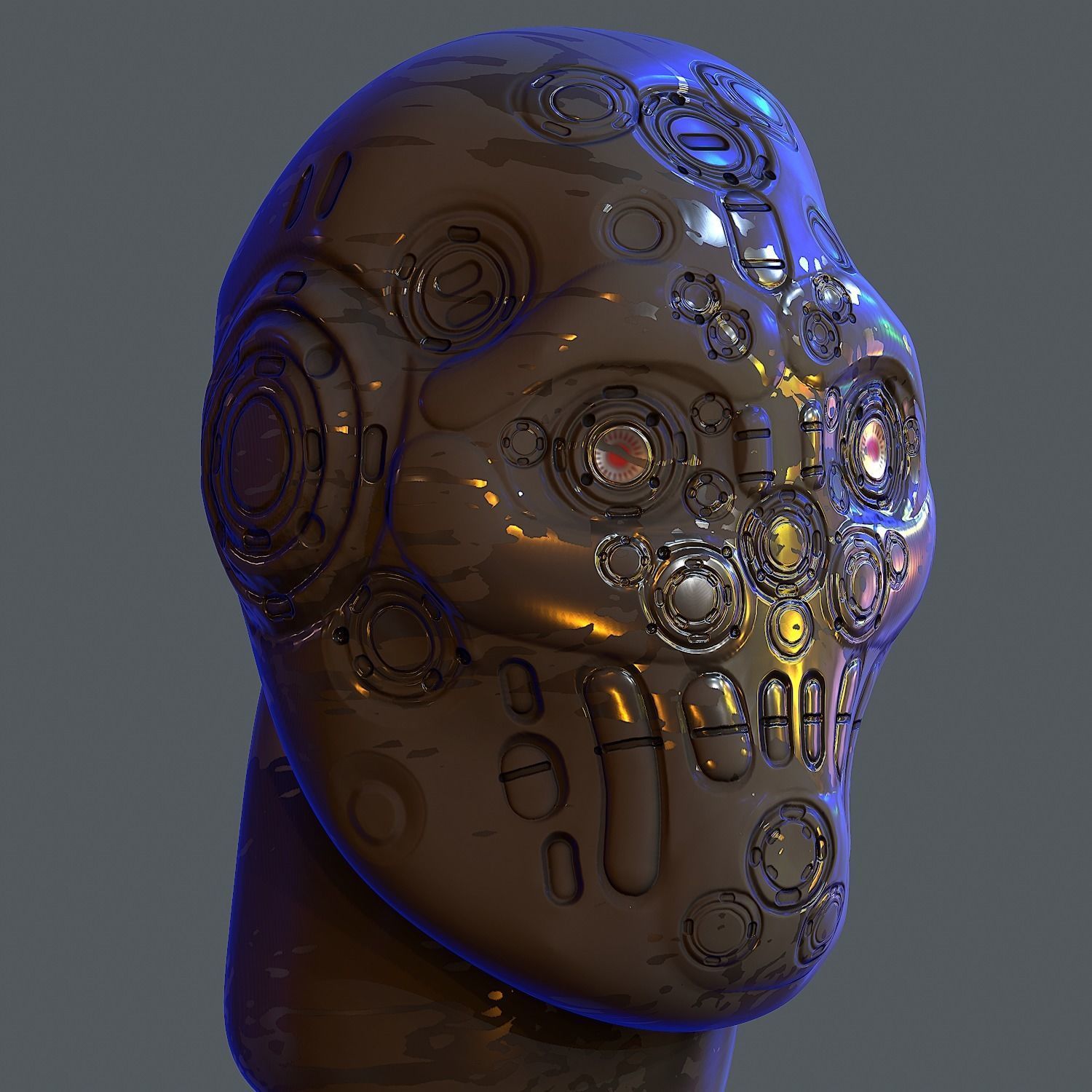 Gas mask helmet 3d model scifi Low-poly Low-poly 3D model Low-poly 3D model_6