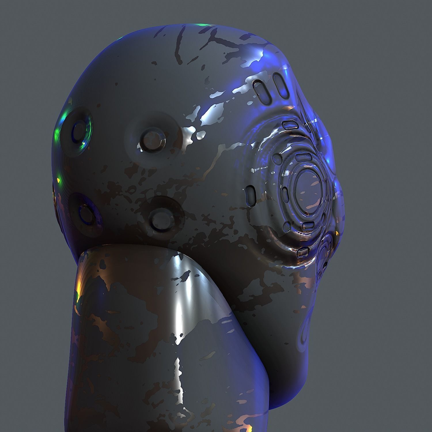 Gas mask helmet 3d model scifi Low-poly Low-poly 3D model Low-poly 3D model_9