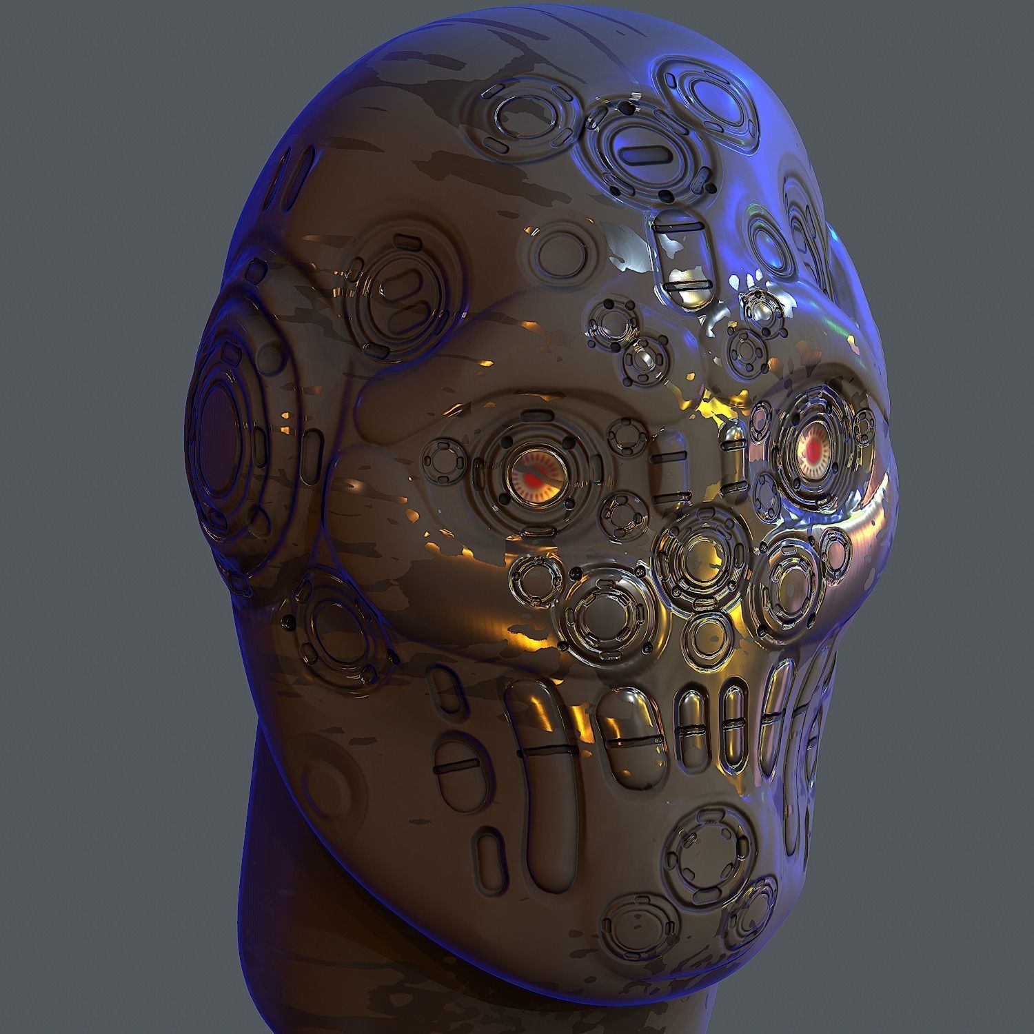 Gas mask helmet 3d model scifi Low-poly Low-poly 3D model Low-poly 3D model_3