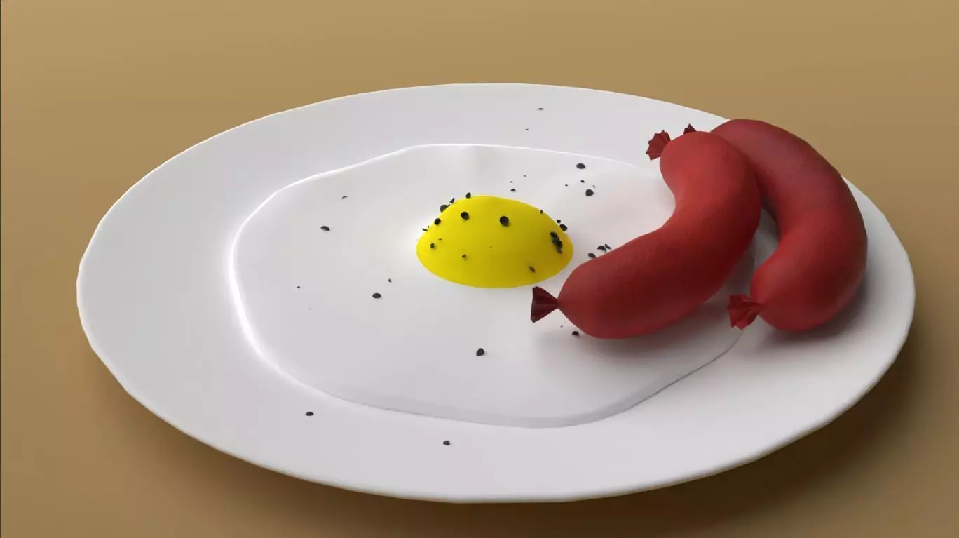Sunny side up egg 3D model