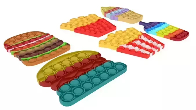 Fast Food Pop It Fidget Toys Set