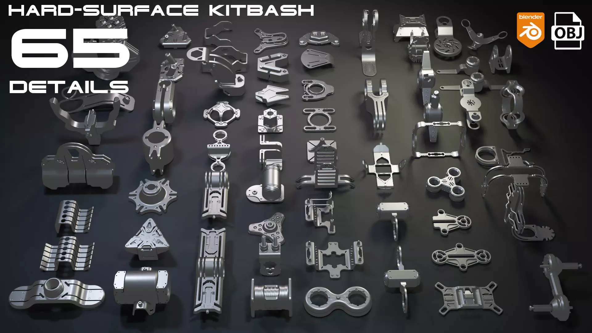 Sci-Fi Hard Surface KITBASH 65 DETAILS  3D model_0