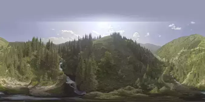 HDR - Waterfall in The Mountains