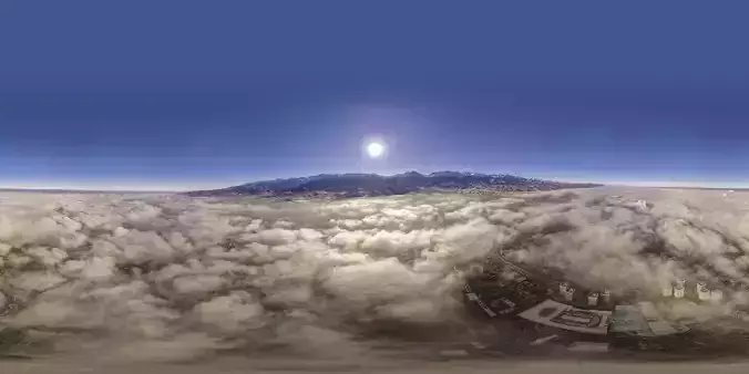 HDR - Low Clouds Over Almaty City