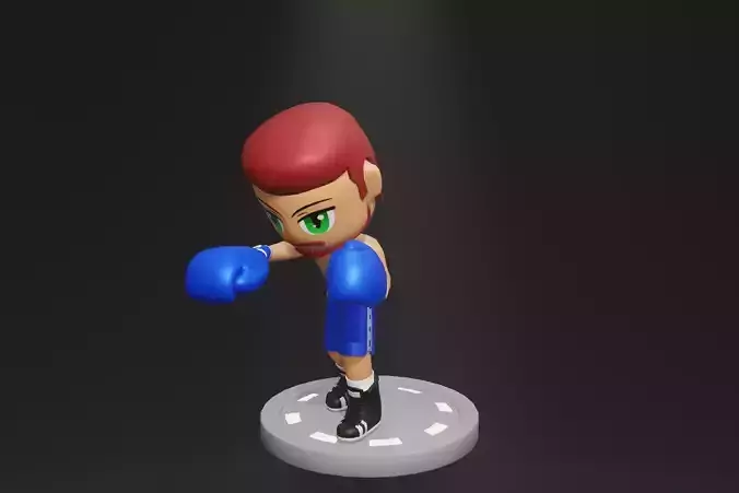 Lowpoly Male Boxer blue - 36 models - vol 01 