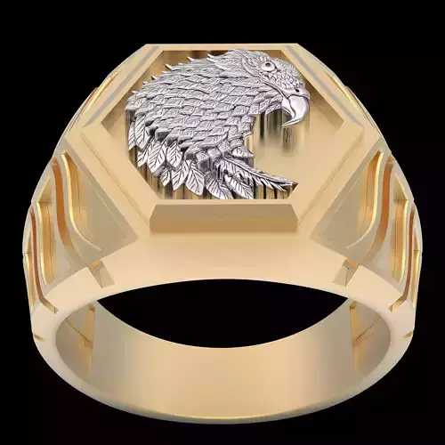 Eagle ring silver gold sterling jewelry printable 3D model