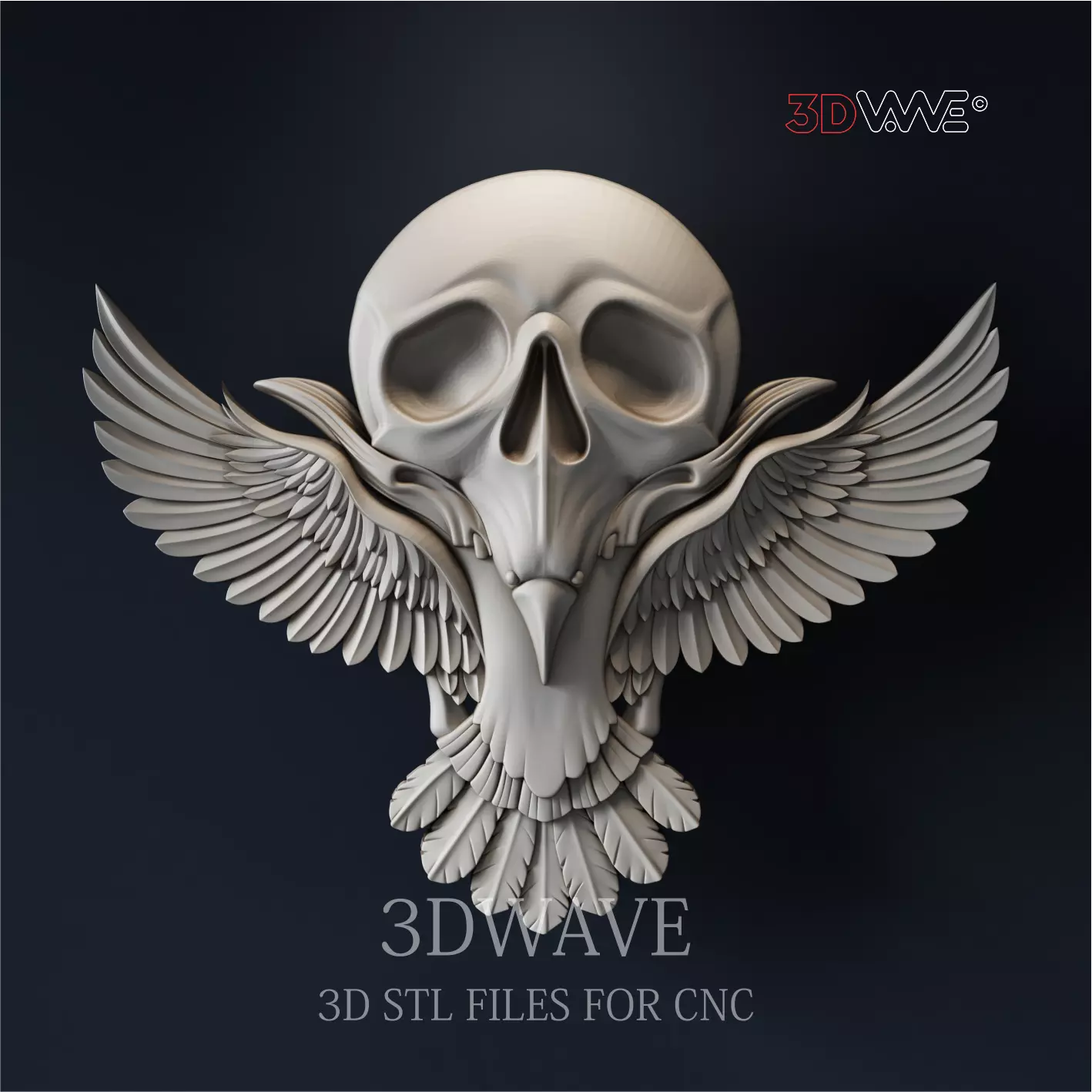 RAVEN SKULL 3d stl files for CNC 3D model