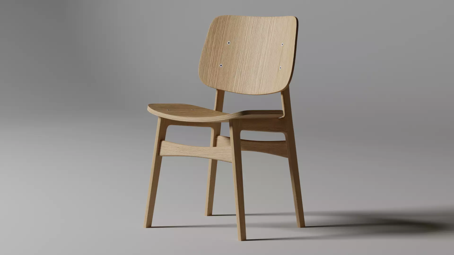 Chair wooden 3D model_0