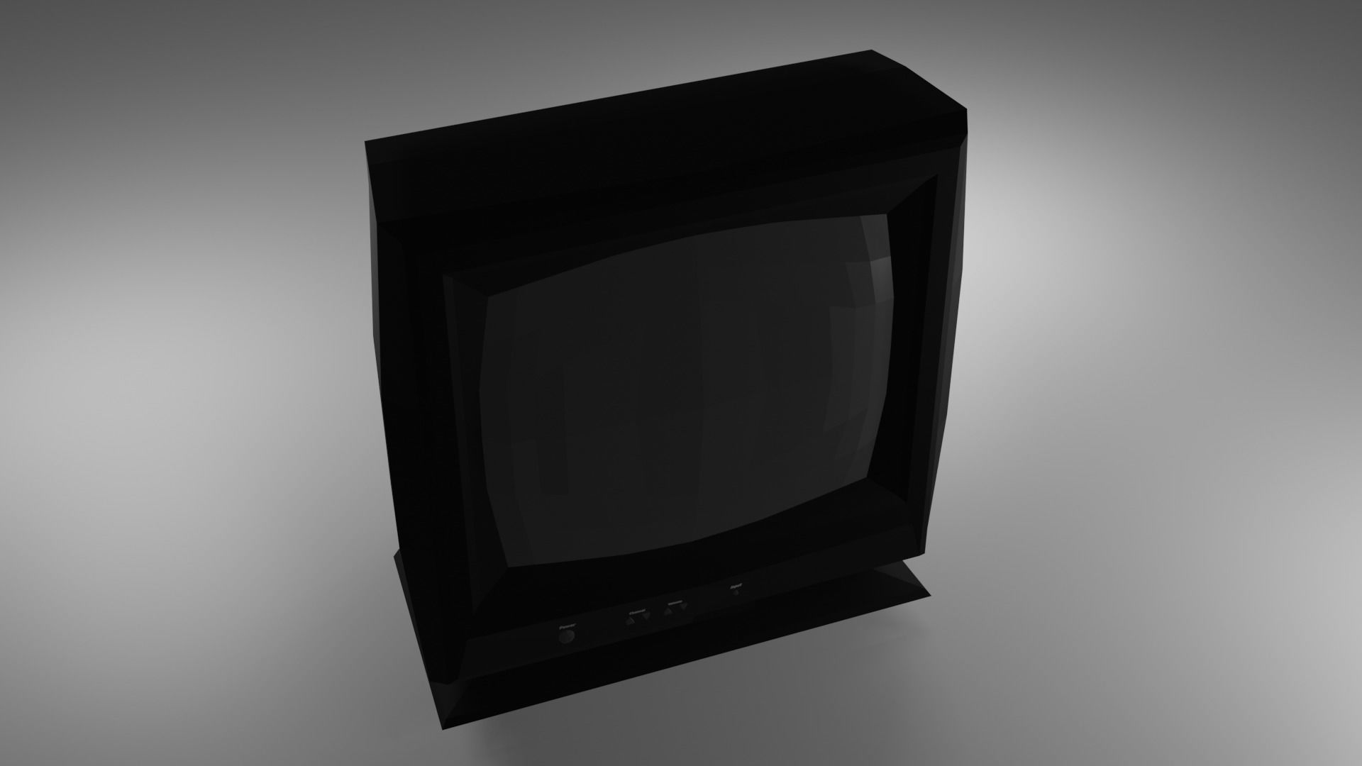Old 2000s CRT TV - Low - Poly Low-poly 3D model_3