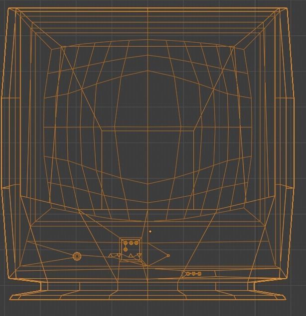 Old 2000s CRT TV - Low - Poly Low-poly 3D model_7